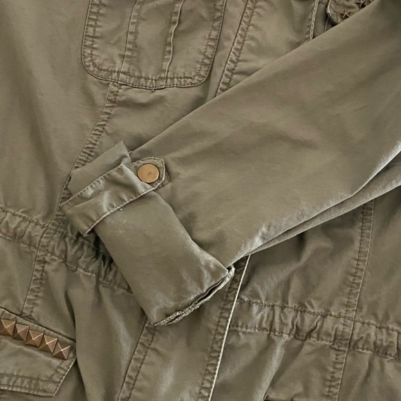 Cargo Utility Hoodie Jacket, Military Vibe, Adjustable Gathered Waist - Picture 8 of 14